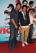 John Abraham, Ayushmann Khurrana at the first look at Vicky Donor film in Cinemax on 7th March 2012 (29).JPG